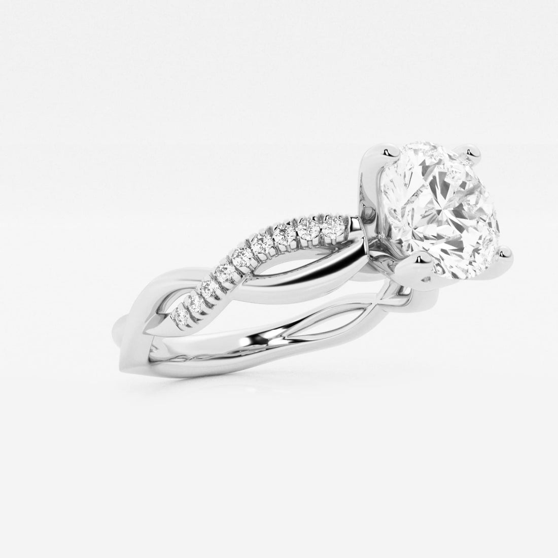 Round Cut Lab Grown Diamond Engagement Ring