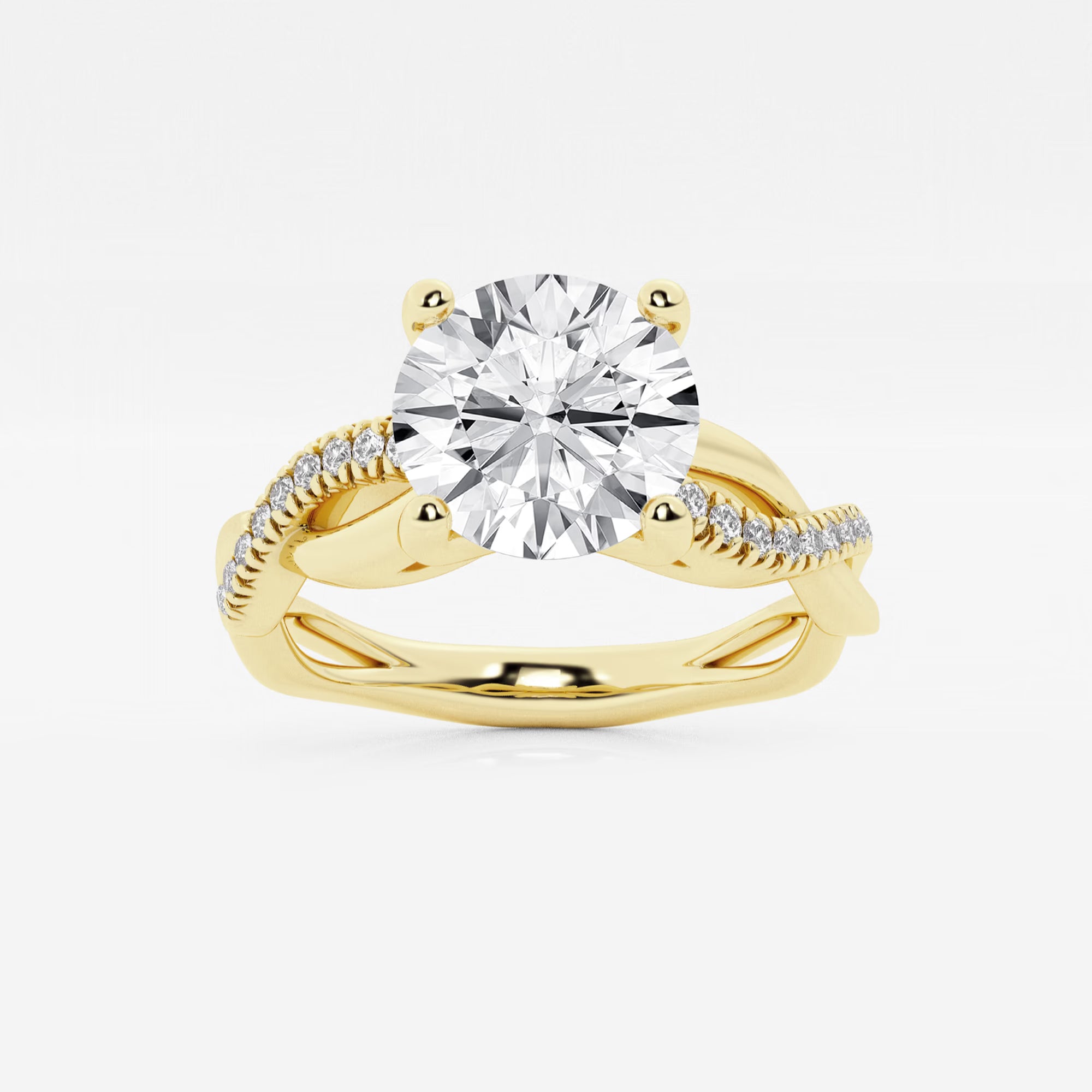 Round Cut Lab Grown Diamond Engagement Ring