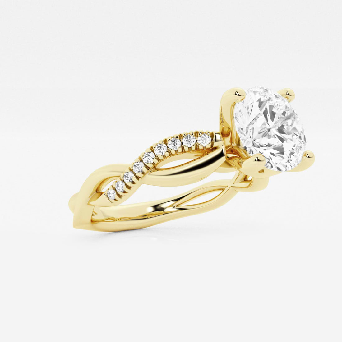 Round Cut Lab Grown Diamond Engagement Ring