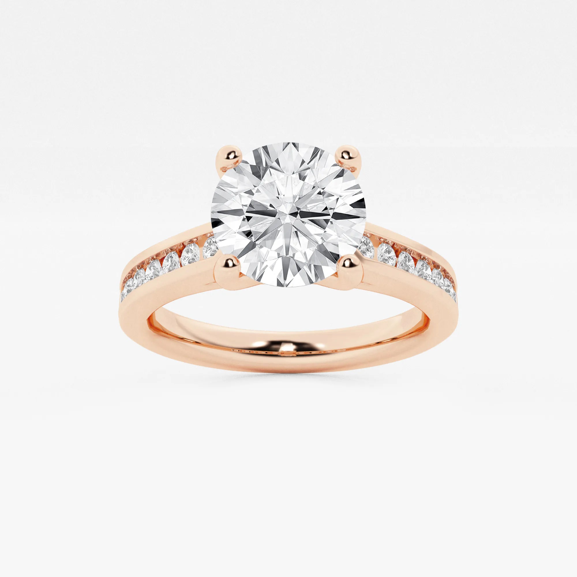 Round Cut Lab Grown Diamond Engagement Ring