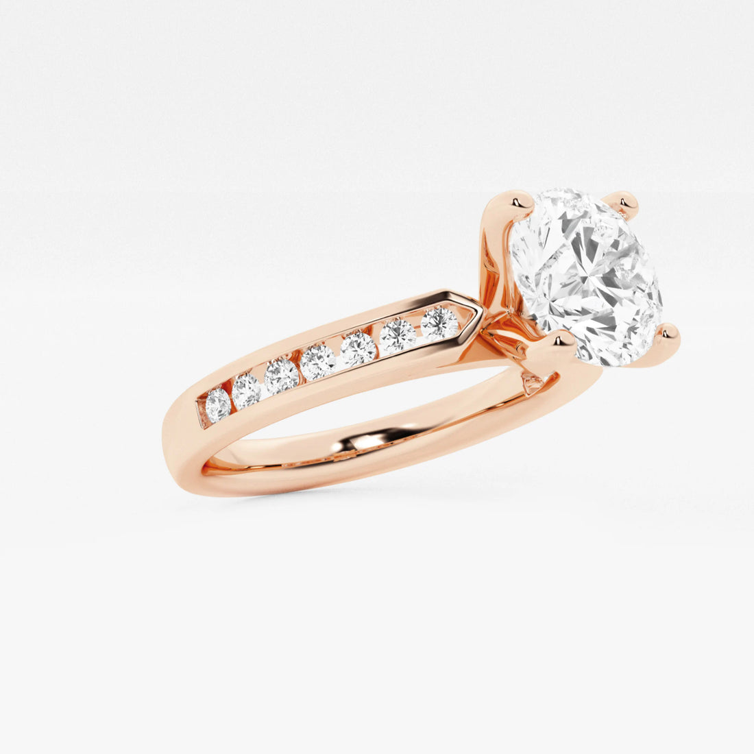 Round Cut Lab Grown Diamond Engagement Ring