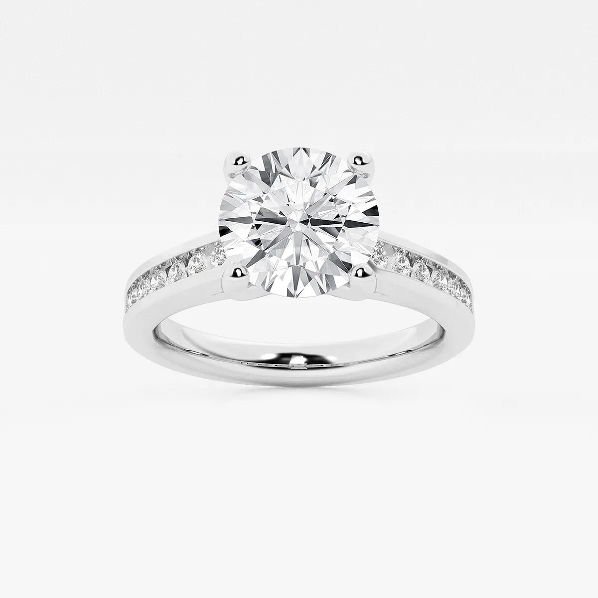 Round Cut Lab Grown Diamond Engagement Ring