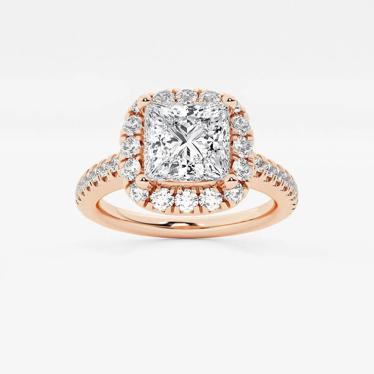 Princess Cut Lab-Grown Diamond Halo Engagement Ring