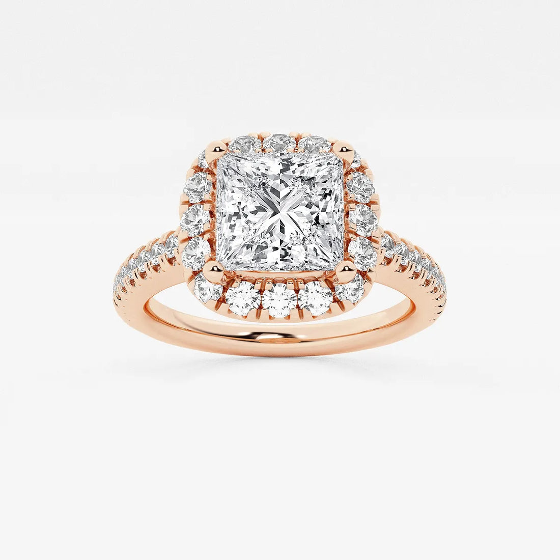 Princess Cut Lab-Grown Diamond Halo Engagement Ring