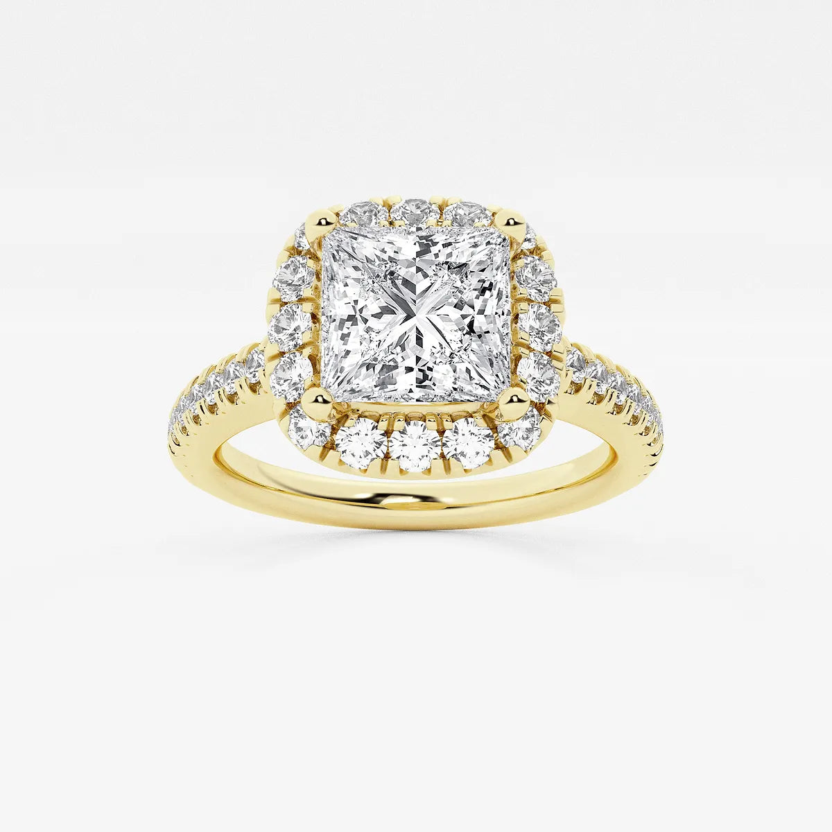 Princess Cut Lab-Grown Diamond Halo Engagement Ring