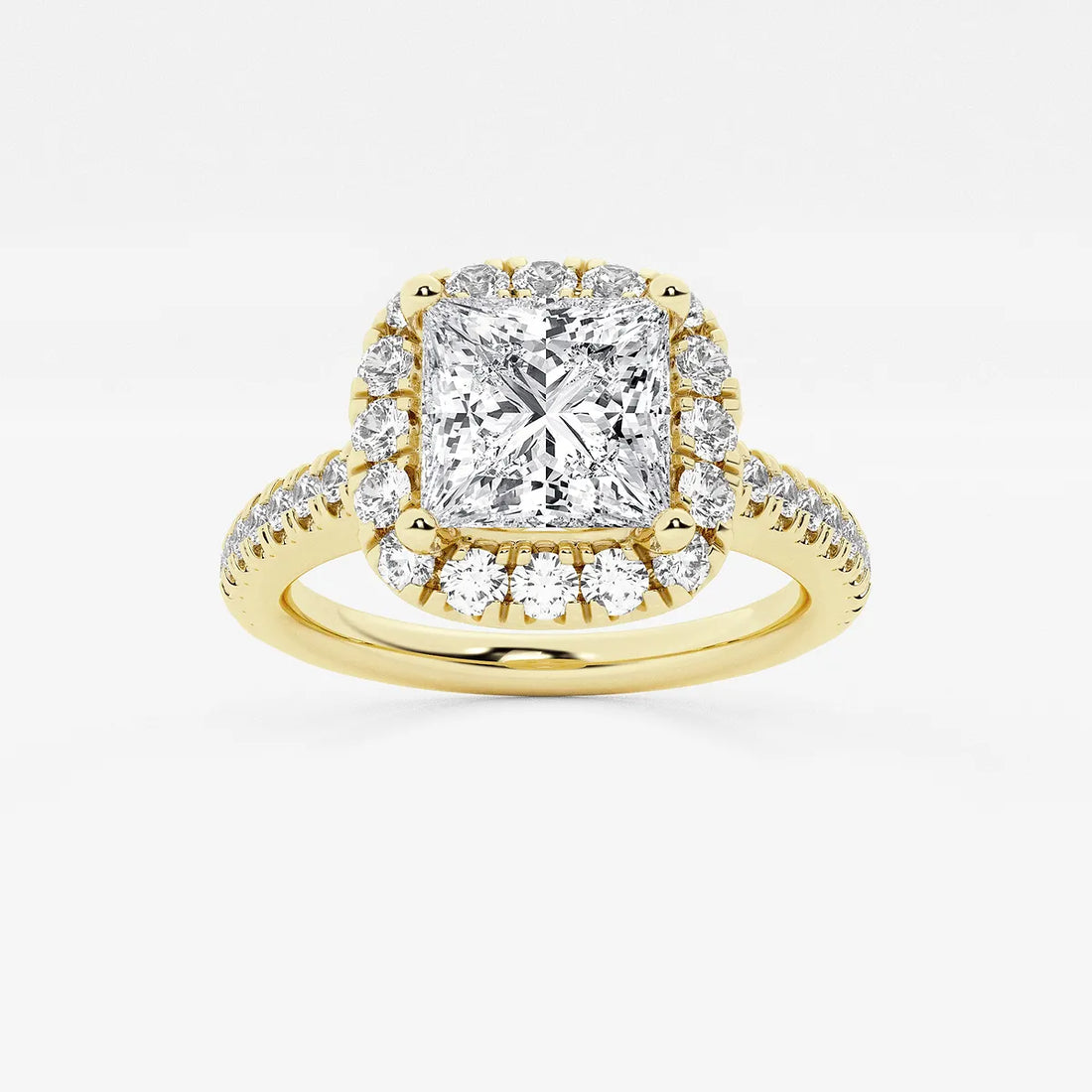 Princess Cut Lab-Grown Diamond Halo Engagement Ring