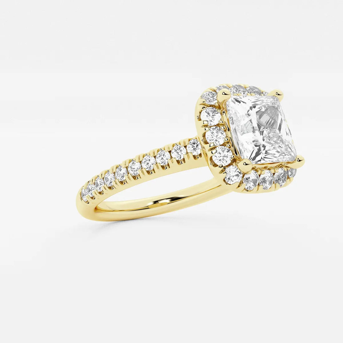 Princess Cut Lab-Grown Diamond Halo Engagement Ring
