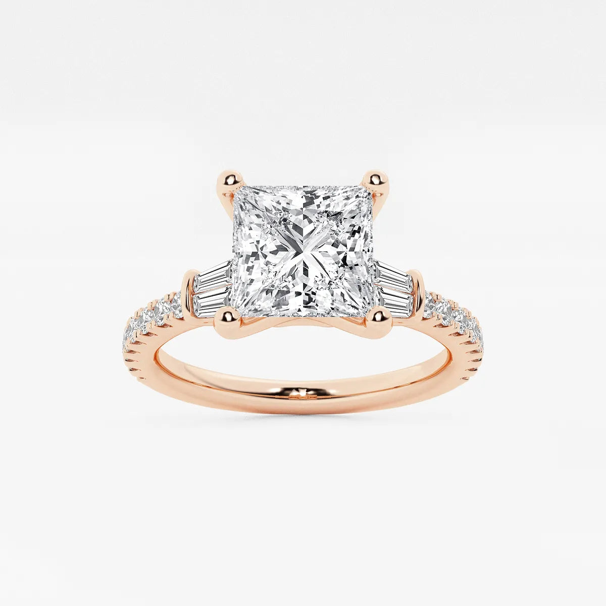 Princess Cut Lab Diamond Engagement Ring