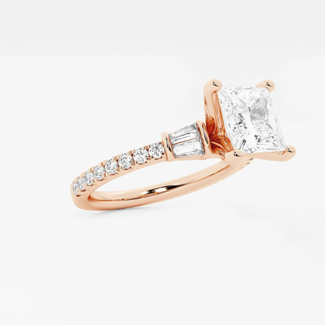 Princess Cut Lab Diamond Engagement Ring