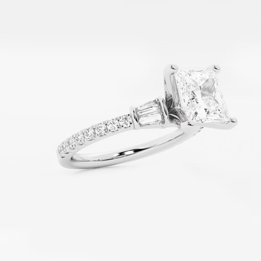 Princess Cut Lab Diamond Engagement Ring