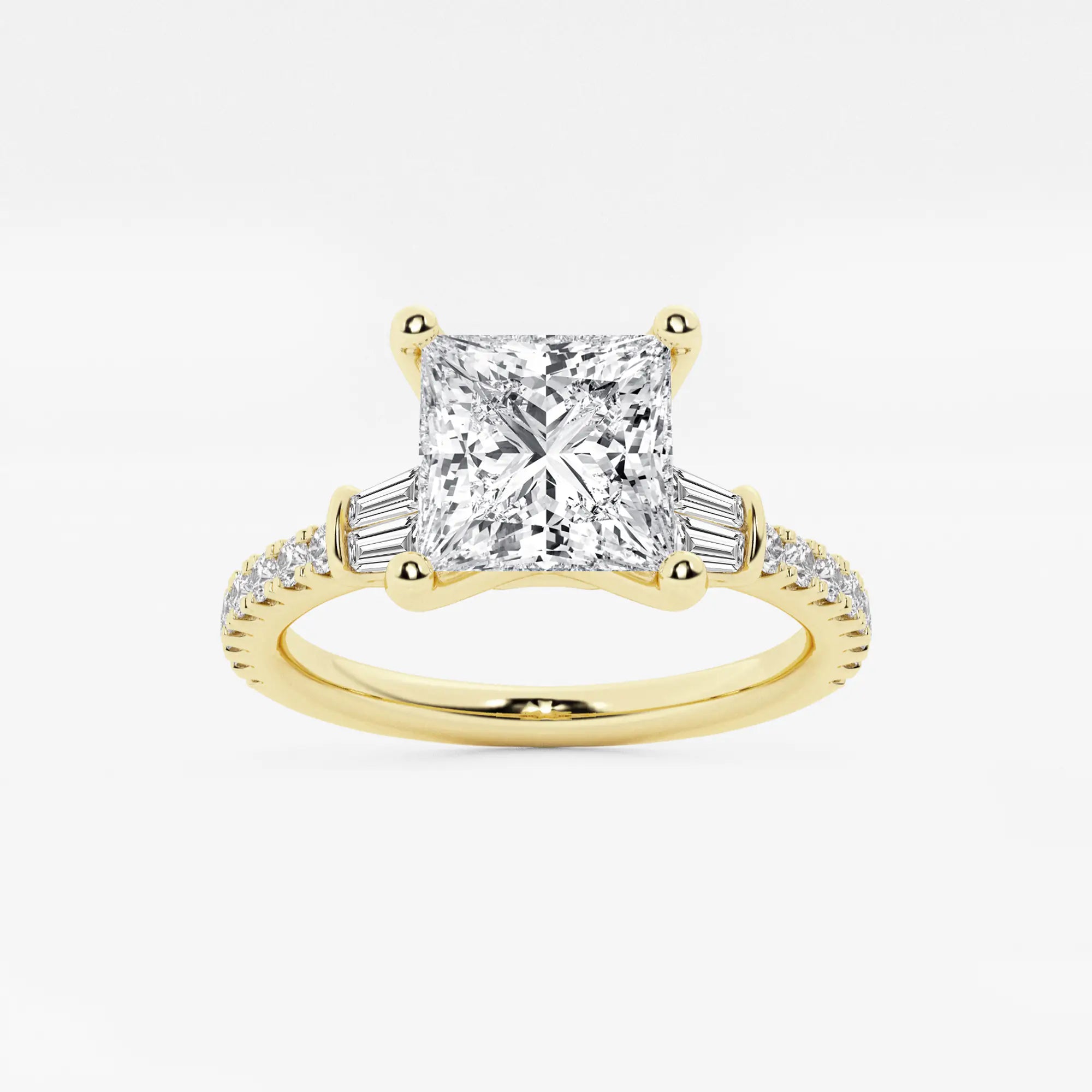 Princess Cut Lab Diamond Engagement Ring