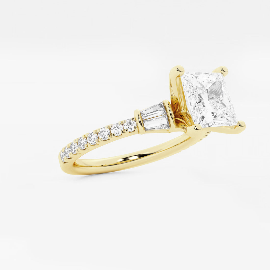 Princess Cut Lab Diamond Engagement Ring