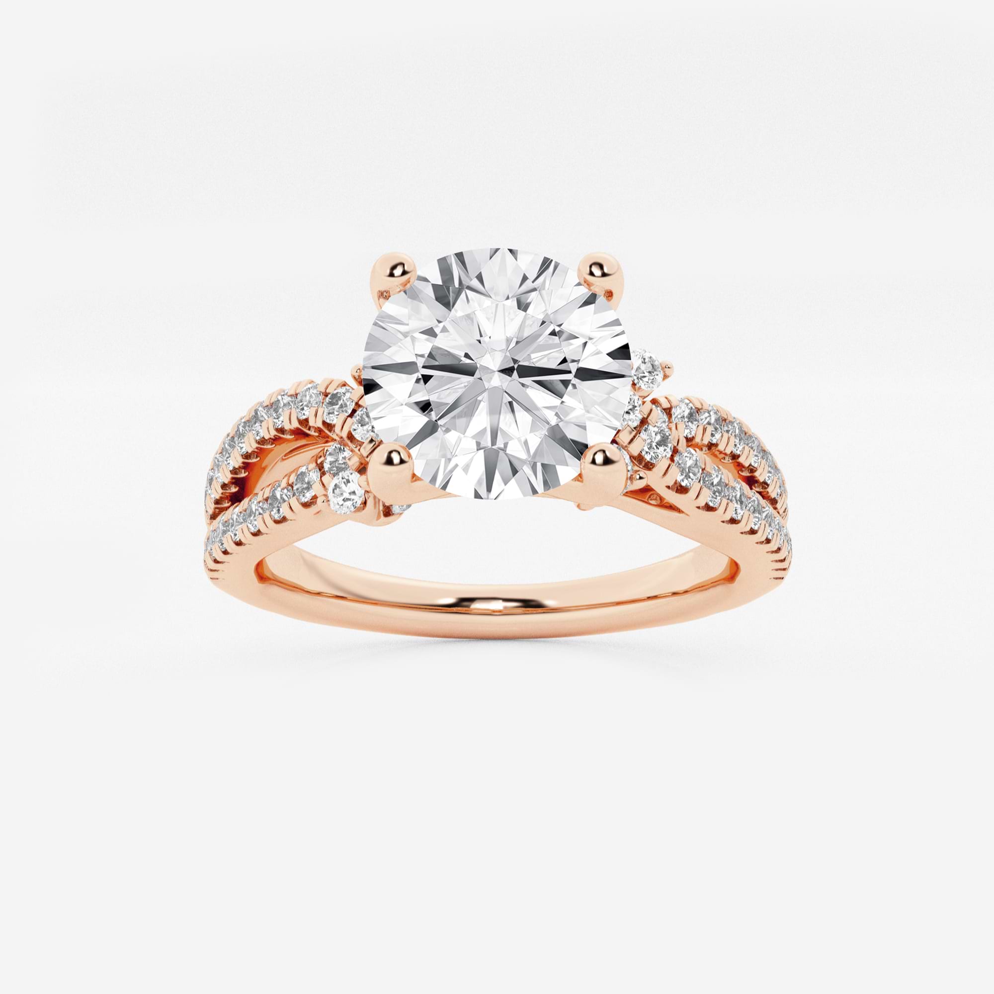 Round Cut Lab Grown Diamond Engagement Ring