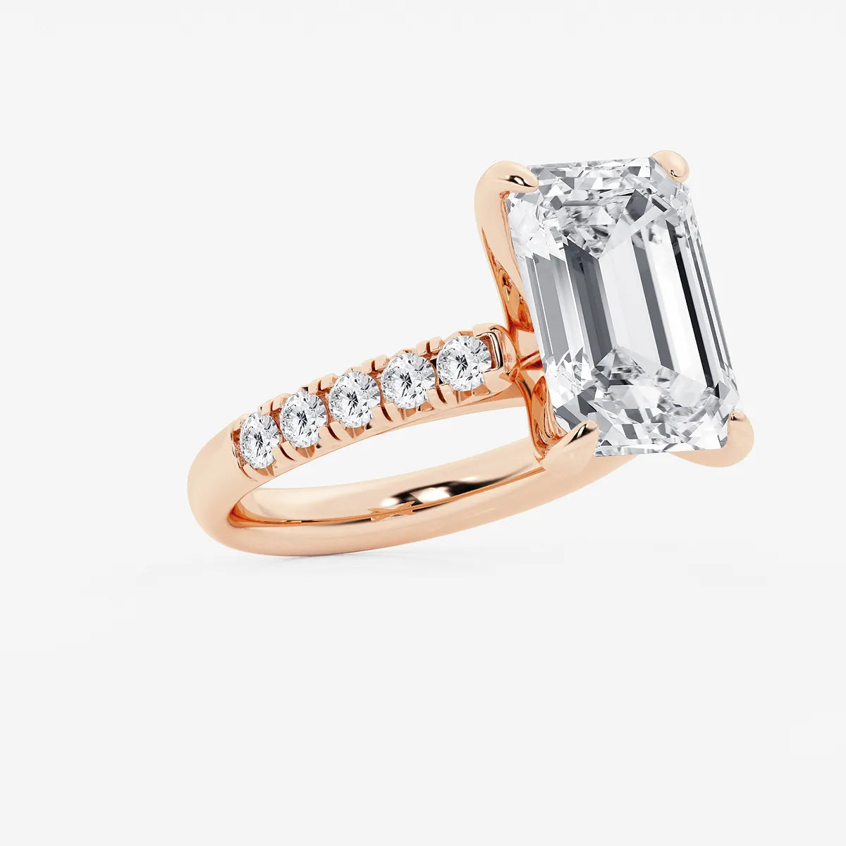 Emerald Cut Lab Diamond Engagement Ring
