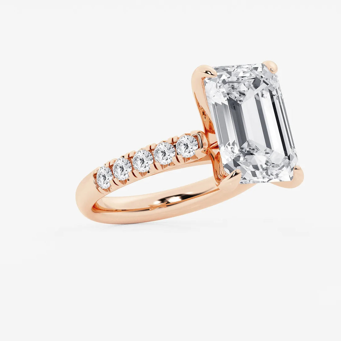 Emerald Cut Lab Diamond Engagement Ring