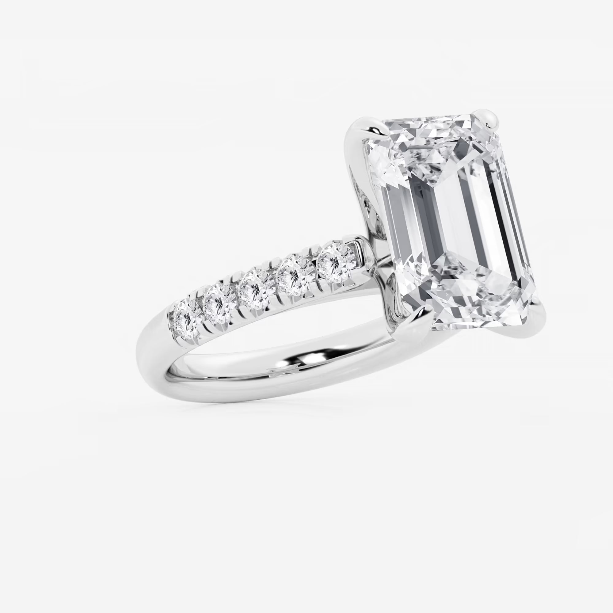Emerald Cut Lab Diamond Engagement Ring