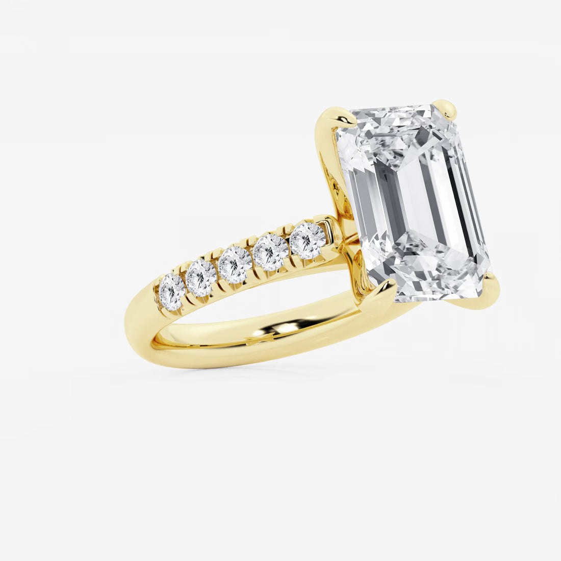 Emerald Cut Lab Diamond Engagement Ring
