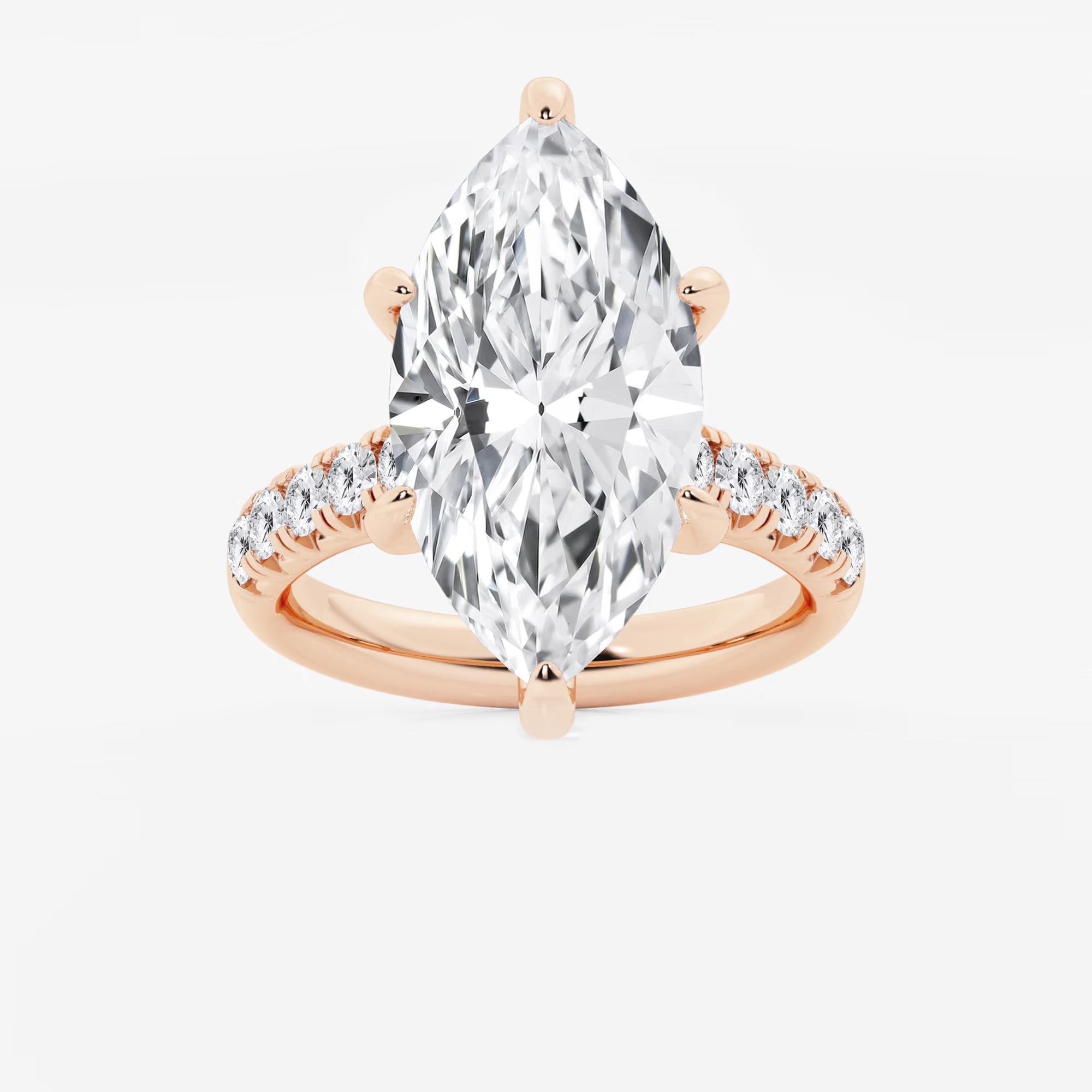 Celestia Marquise Lab-Grown Diamond French Pavé Engagement Ring