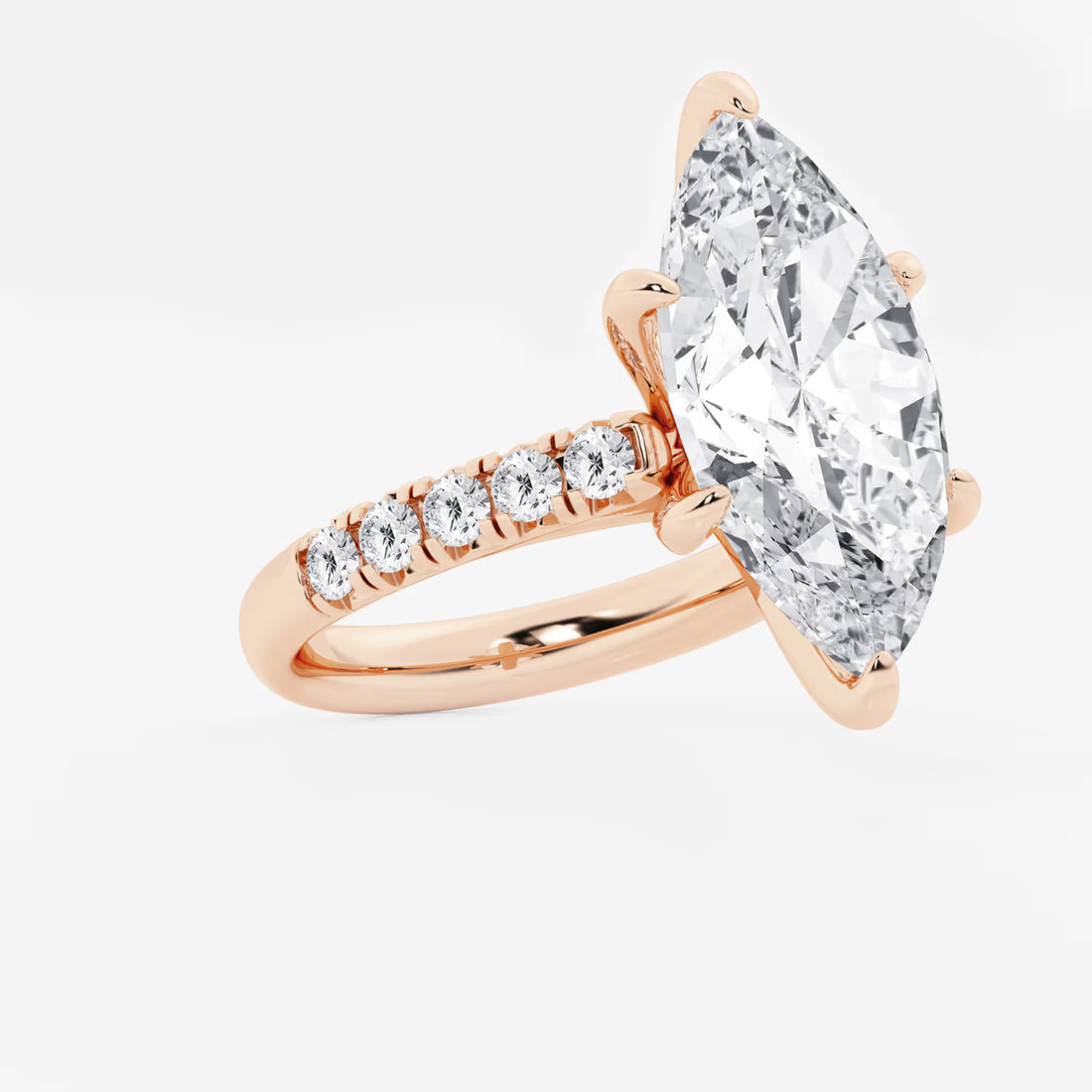 Celestia Marquise Lab-Grown Diamond French Pavé Engagement Ring