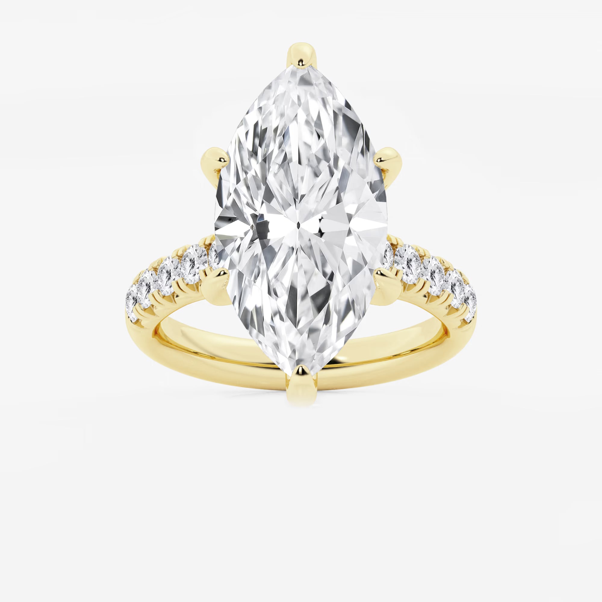 Celestia Marquise Lab-Grown Diamond French Pavé Engagement Ring