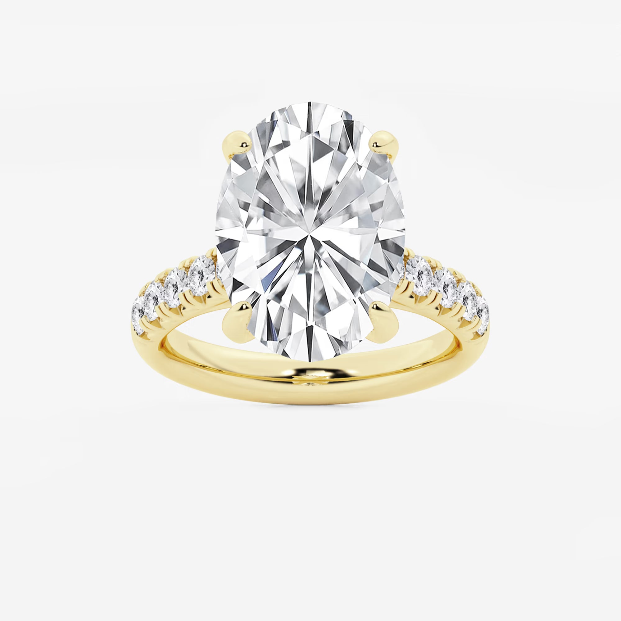 Oval Cut Lab-Grown Diamond Pavé Engagement Ring